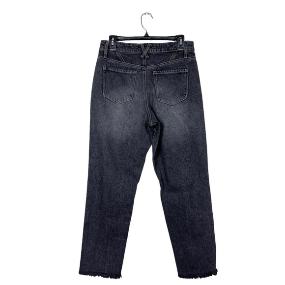 BP Nordstrom Ankle Mom Jeans Size 29 Black Ripped High Waist Frayed Hem Size 29 - Picture 3 of 8